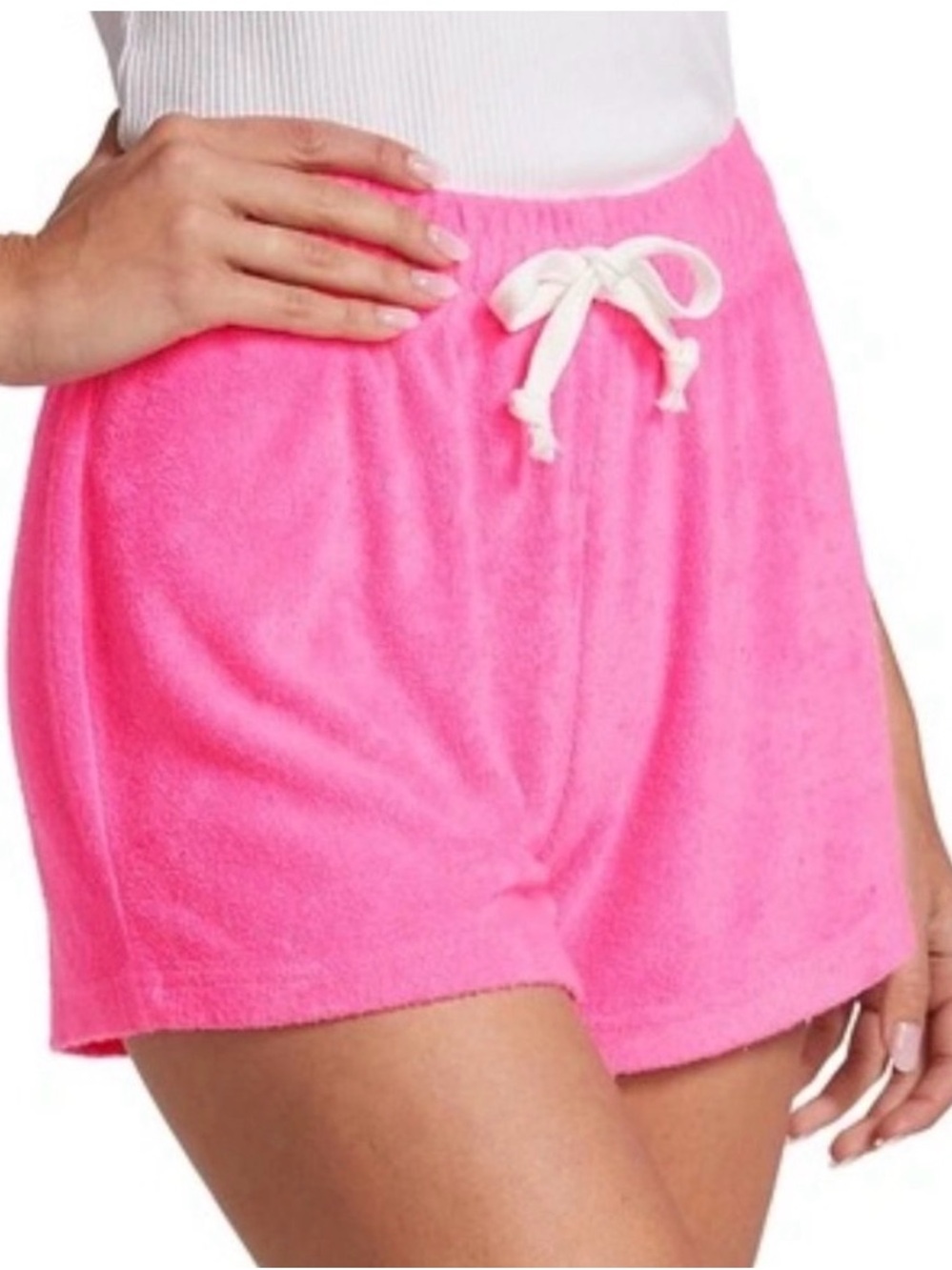 Generation Love Becky Terry sweatshorts Hot Pink Terry Drawstring